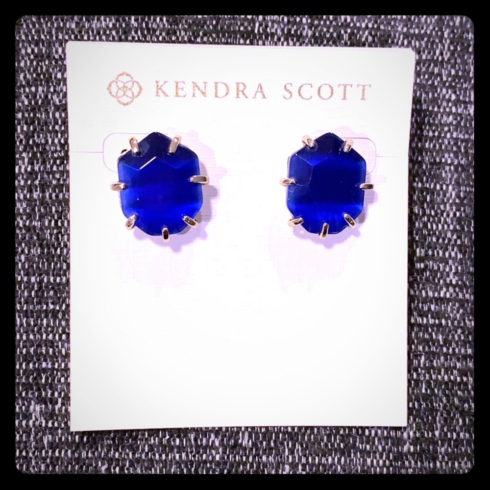 KENDRA SCOTT Cobalt Blue MORGAN STUD EARRINGS